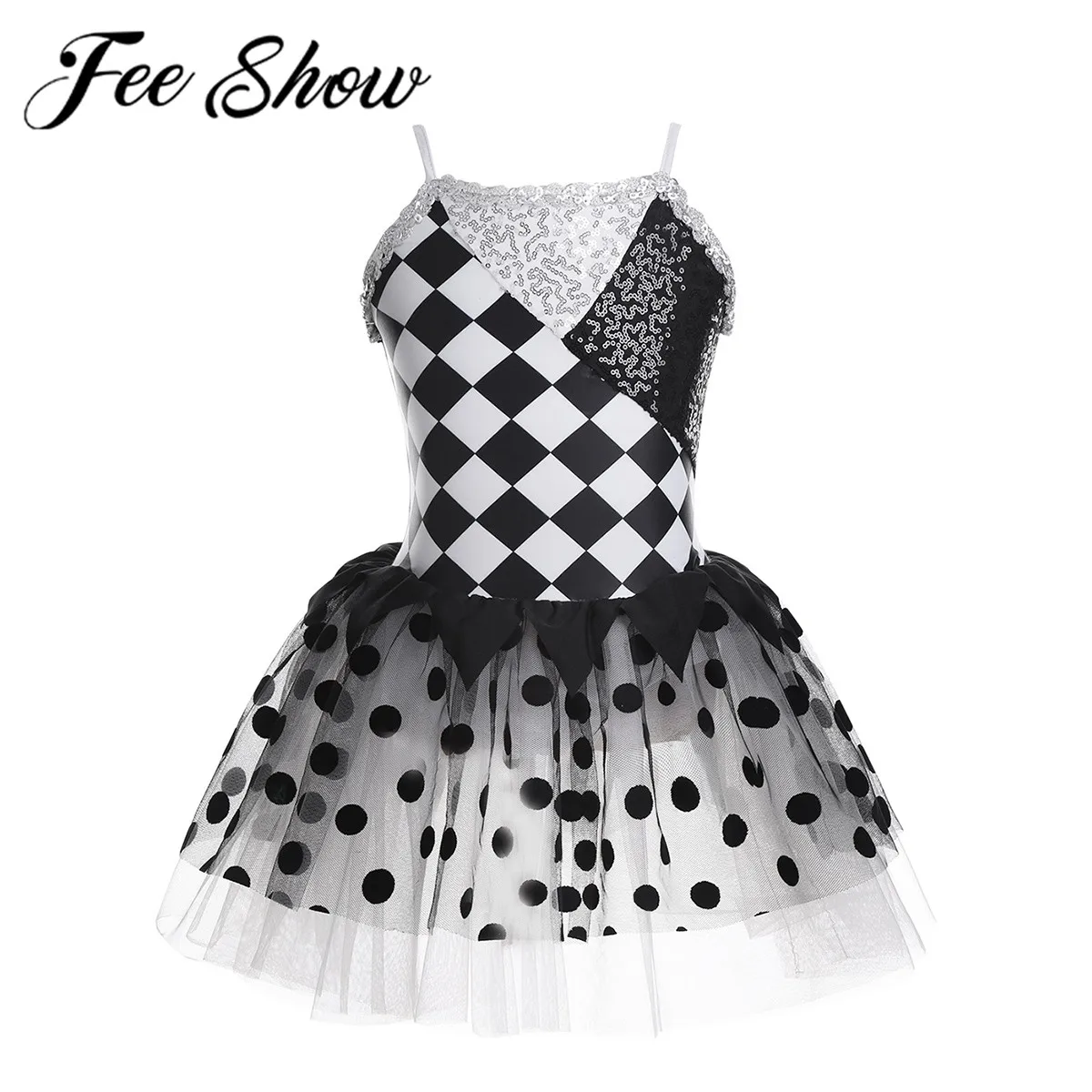 Детская Юбка для балета с блестящими блестками девочек гимнастическое трико