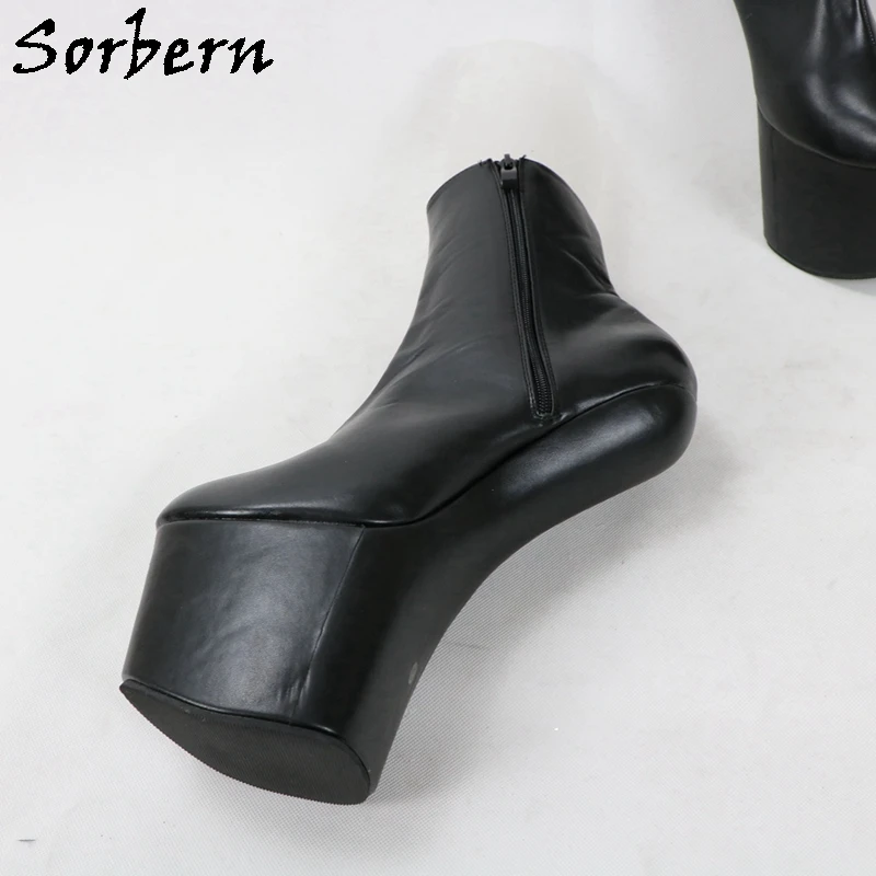 Ботильоны на расширяющемся книзу каблуке Sorbern для женщин черные матовые унисекс