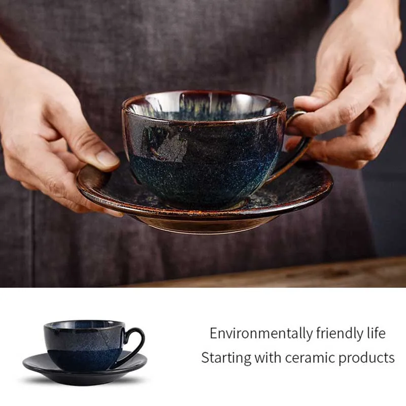 Кофейная чашка и блюдце из костяного фарфора YMEEI 220 мл кофейная кружка в японском