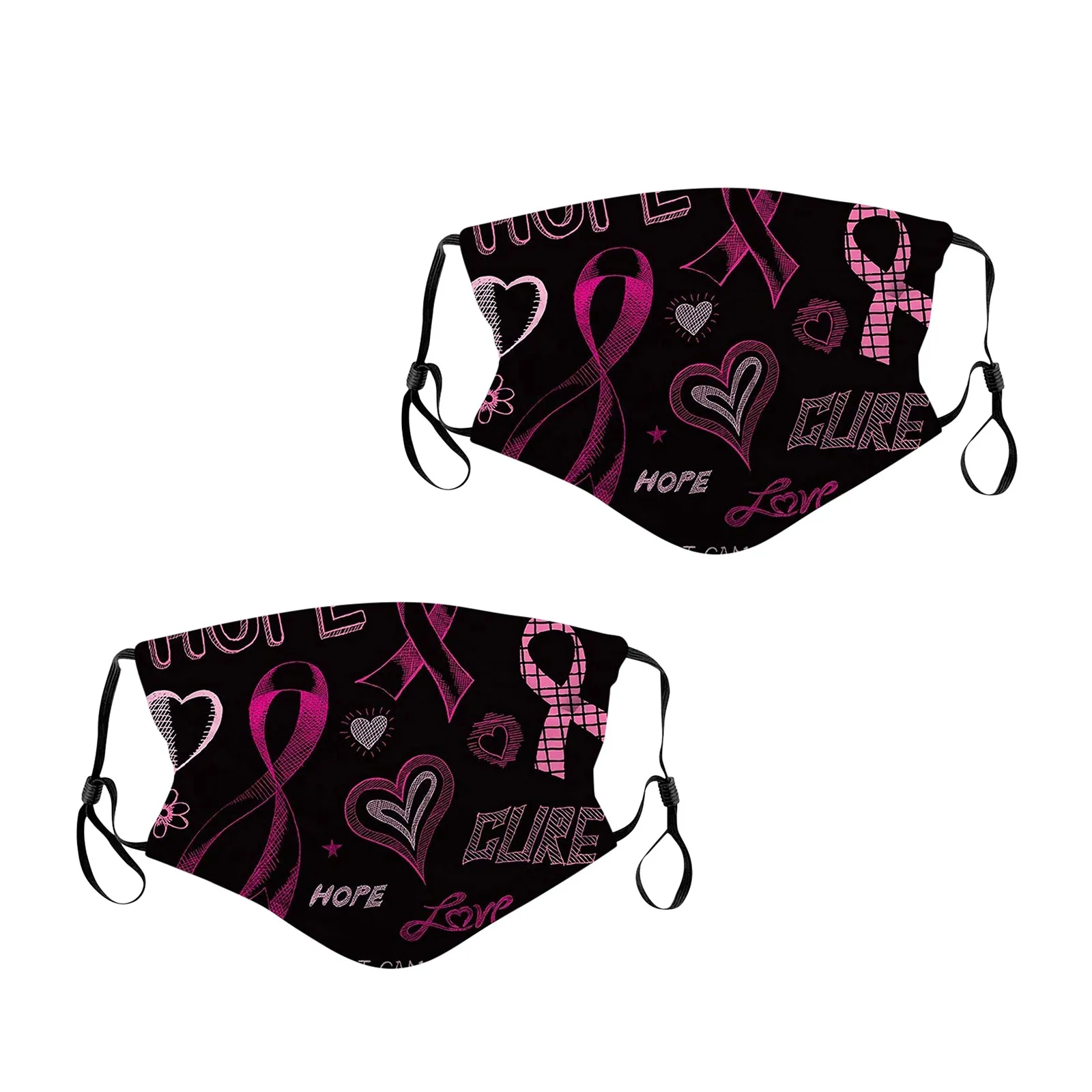 

2PCS World Cancer Day Theme Protective Face Mask Printed Face Mask Washable And Reusable Mouth Face Warm Windproof Face Mask