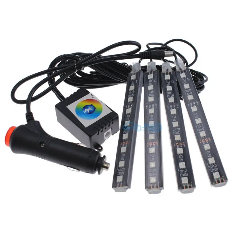 RGB светодиодный светильник полоса для салона автомобиля атмосферная лампа Bluetooth