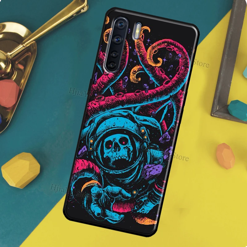 Чехол с изображением черепа и осьминога для OPPO A15 A1K A91 A93 A52 A72 A3S A5S A54 A74 A94 A31 A53 A5 A9 A53S