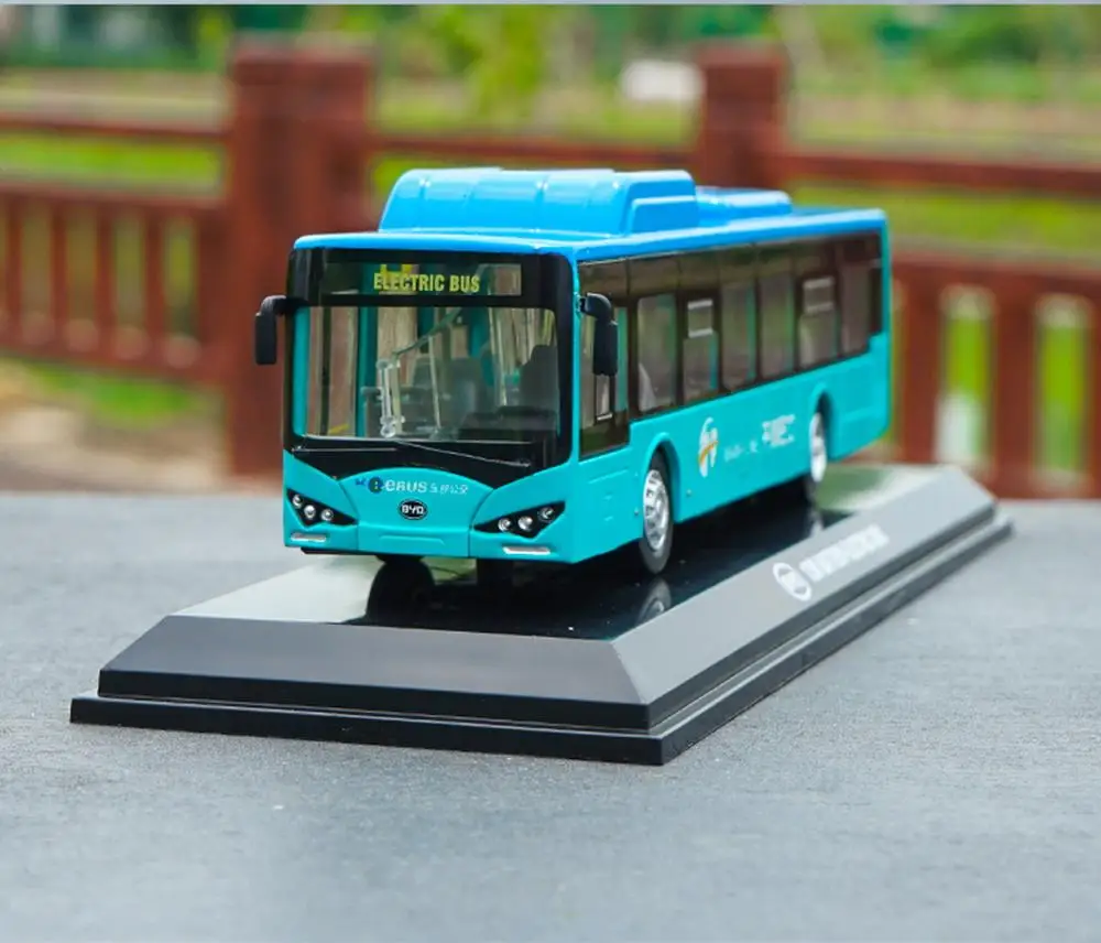 1/64 BYD K9 K8 12m аккумулятор электрический автобус синяя модель под давлением