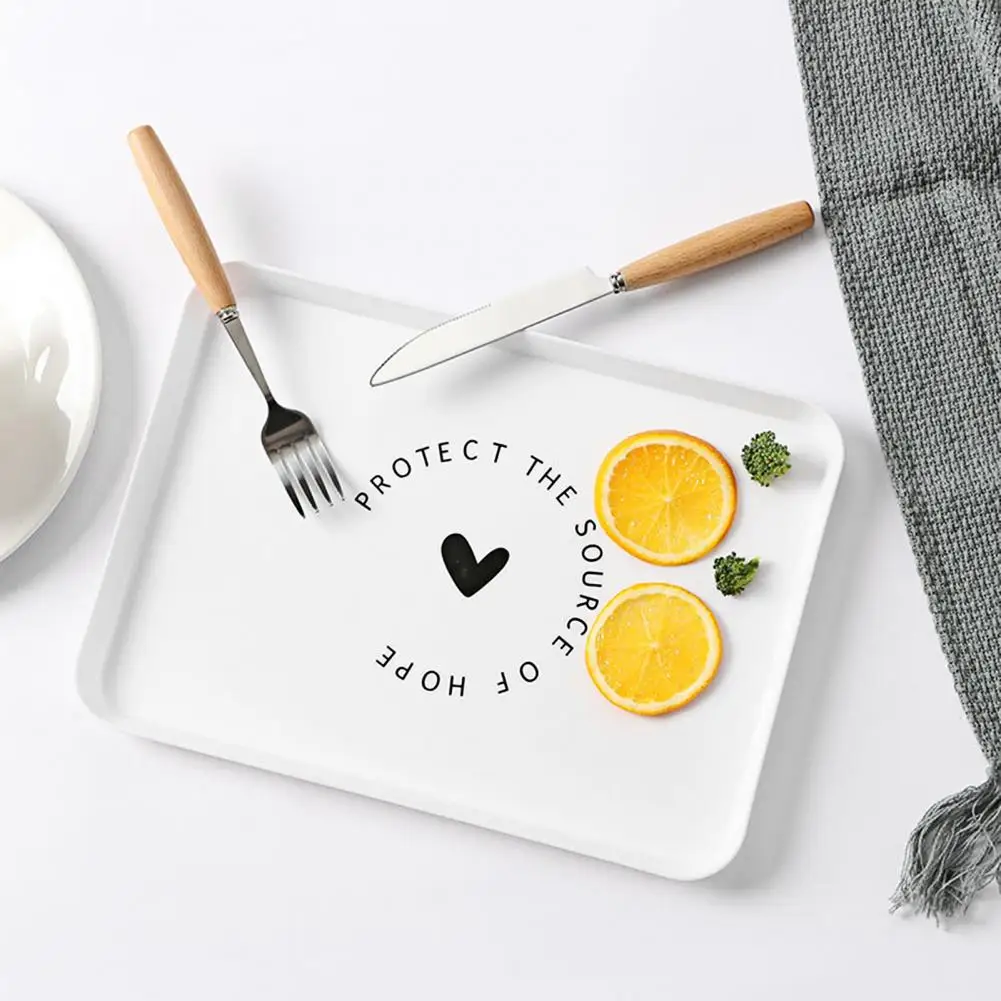 

Serving Tray All-purpose Washable Plastic Rectangle Breakfast Fruit Bread Food Dish for Gifts