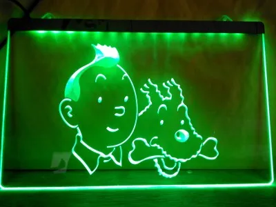 G129 Tintin и заснеженные Приключения комикс Новый светодиодный неоновый