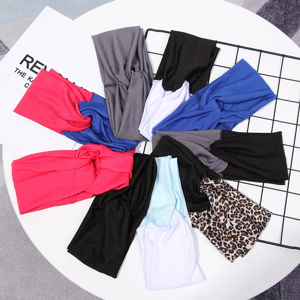 Модные широкие повязки на голову контрастных цветов мягкие эластичные зимние