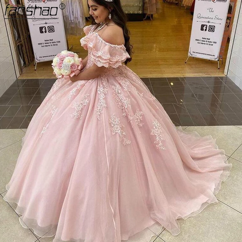 Женское блестящее платье Fanshao wd349 бальное с открытыми плечами и коротким рукавом