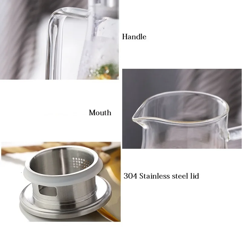 1.5L/1.8L/2L нагреваемый стеклянный чайник для воды Cha чайник с фильтром из нержавеющей стали крышка фруктового сока лимонад кувшин посуда для напитков