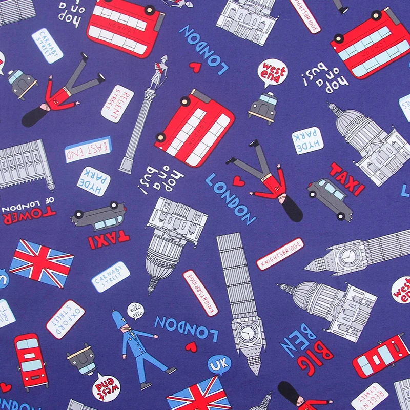 HLQON хлопок сатин темно синий фон ткань для шитья женская одежда обивка ткани