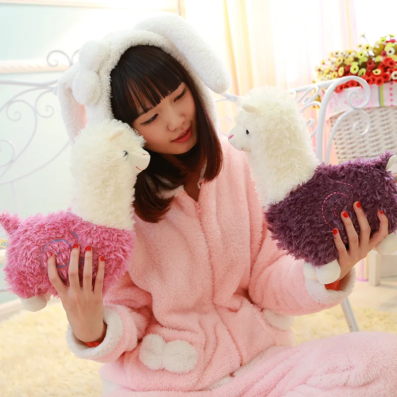 

28 Cm Alpaca Feather Toy Japanese Alpaca Feather Cute Sheep Alpaca Animal Children Sleep Pillow Bed Decorative Birthday Gift