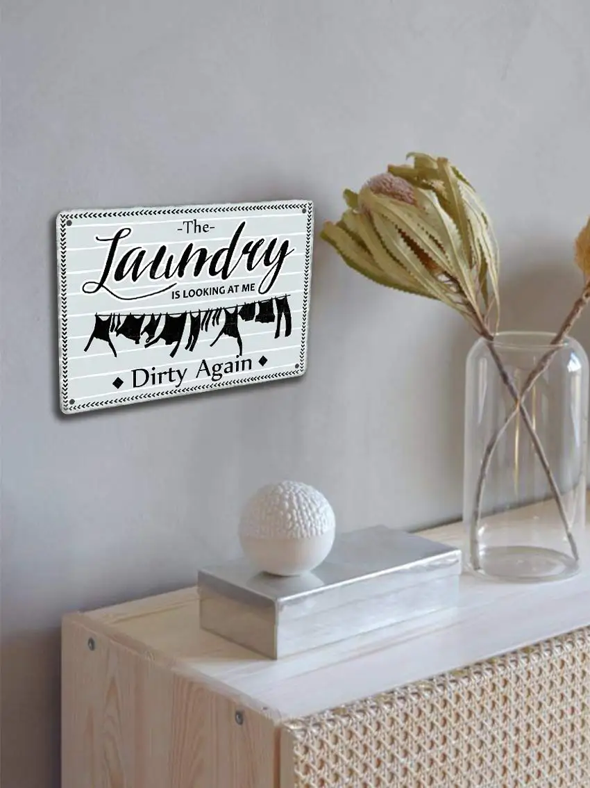 Стирка смотрит на меня грязный снова Металл 20 х30 см винтажное украшение