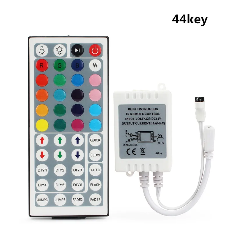 44key RGB IR пульт дистанционного управления 3key 24key 44key DC12V для SMD 2835 3528 5050 5730 5630 3014 Светодиодные ленты света - Цвет: 44key