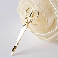 golden scissors shape women lady girls hair clip delicate hair pin hair barrette hair accessories decorations
