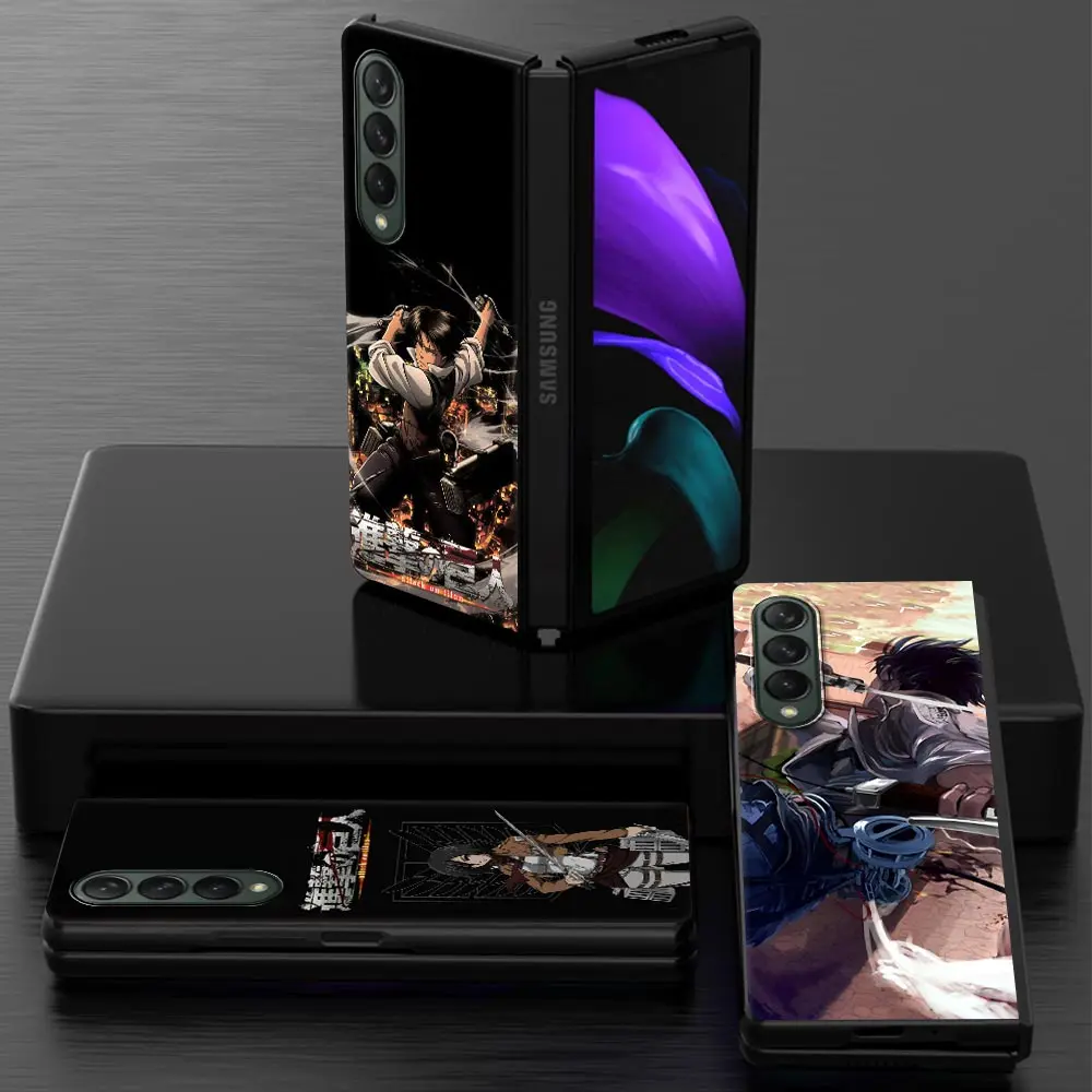 

Anime Japanese Attack On Titan Case For Samsung Galaxy Z Fold3 5G Hard Slim Cover Ultra-thin anti-drop For Galaxy Z Fold 3 Shell