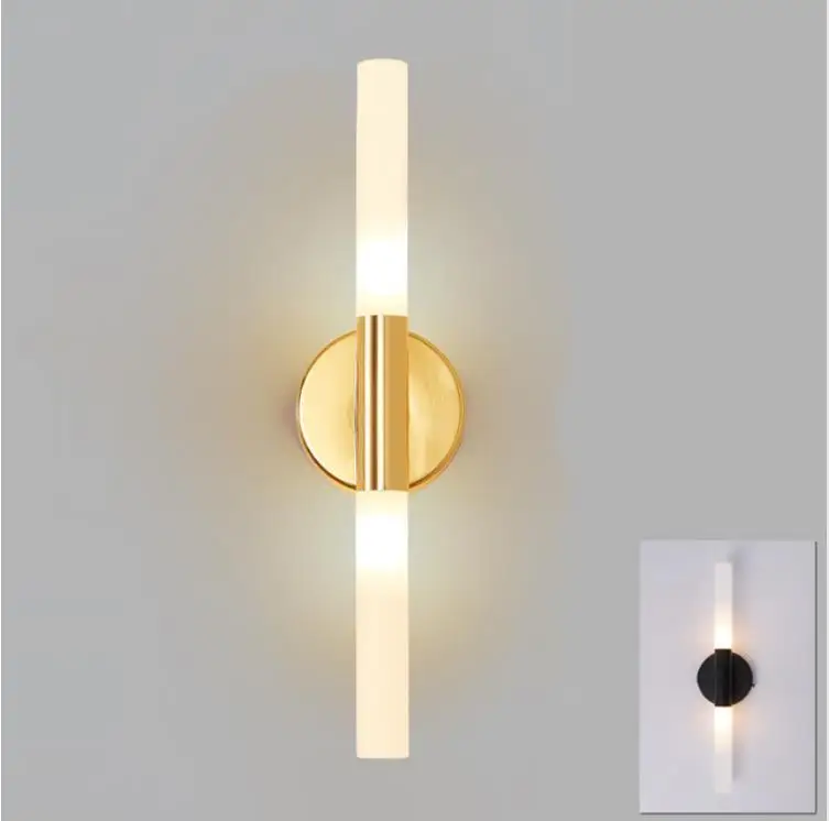 

Modern metal tube pipe up down LED wall lamp light sconce Bedroom foyer washroom living room toilet bathroom wall light lamp