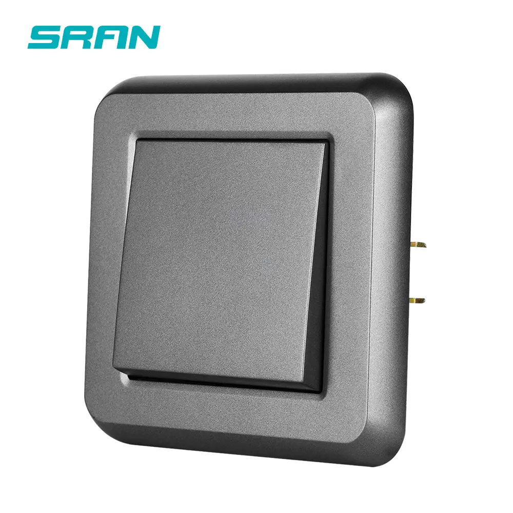 SRAN светильник переключатель 1gang 1way 16A 250V Новый огнезащитных PC Сенсорная панель
