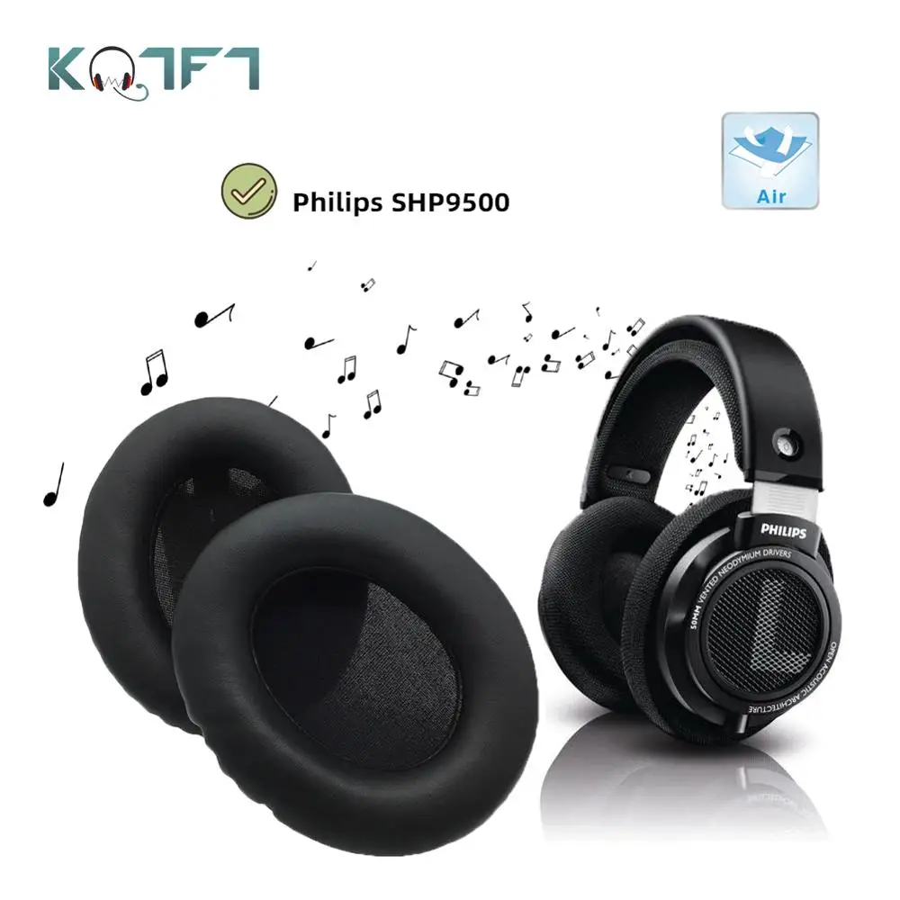KQTFT 1 пара сменных амбушюр для Philips SHP9500 SHP 9500 гарнитура подушки наушников Чехол