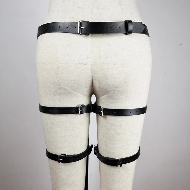 Кожаная портупея для чулок ремень пояс в стиле Харадзюку сексуальная тела ног
