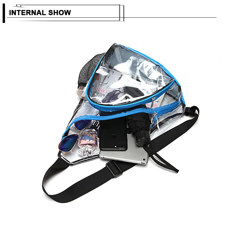 Прозрачная Мужская нагрудная сумка водонепроницаемая через плечо для мужчин
