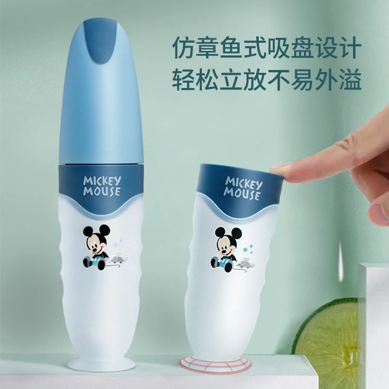 

Original Disney Feeding Spoon Rice Paste Spoon Milk Bottle Baby Silicone Squeeze Feeding Rice Powder Baby Auxiliary Food Tool