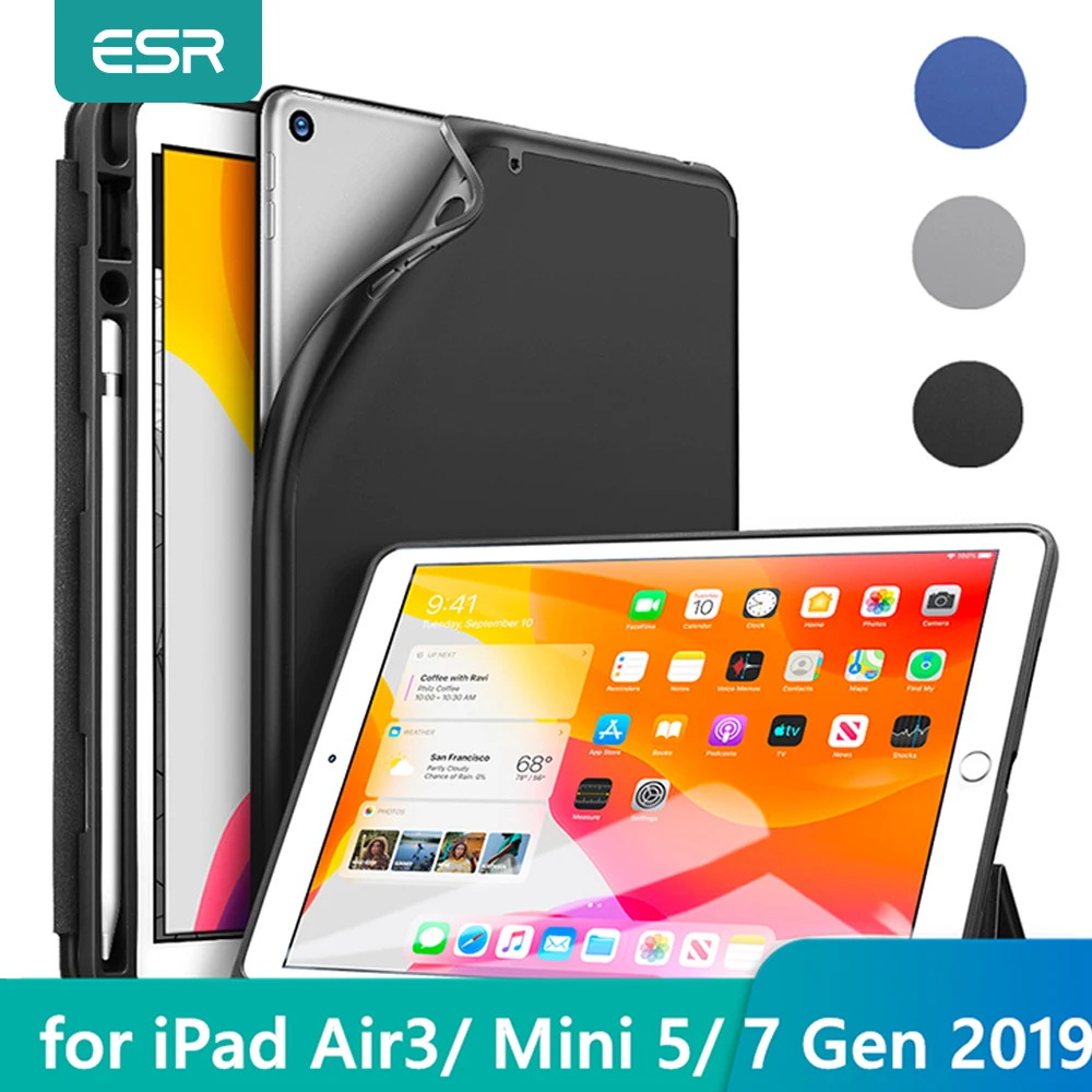 Чехол ESR для iPad Air 3 Mini 5 7 2019 резиновый чехол книжка с маслом ультратонкий умный