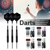 9 pcsset steel tip darts set dart tips for dartboard with brass barrels flights gift case for beginners professionals darts
