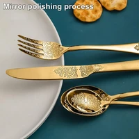 cutlery mirror polished convenient rust resistant eating steak fork spoon fork spoon for travel
