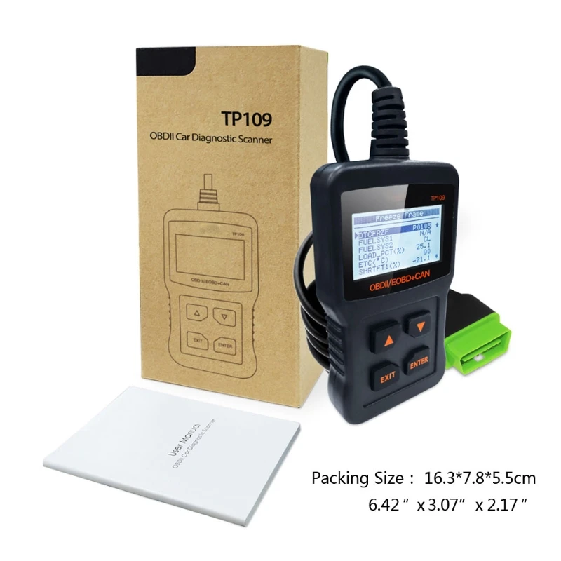 

TP109 Car Scanner OBDII Engine Code Reader Clear Fault Code Car Diagnostic Q39F