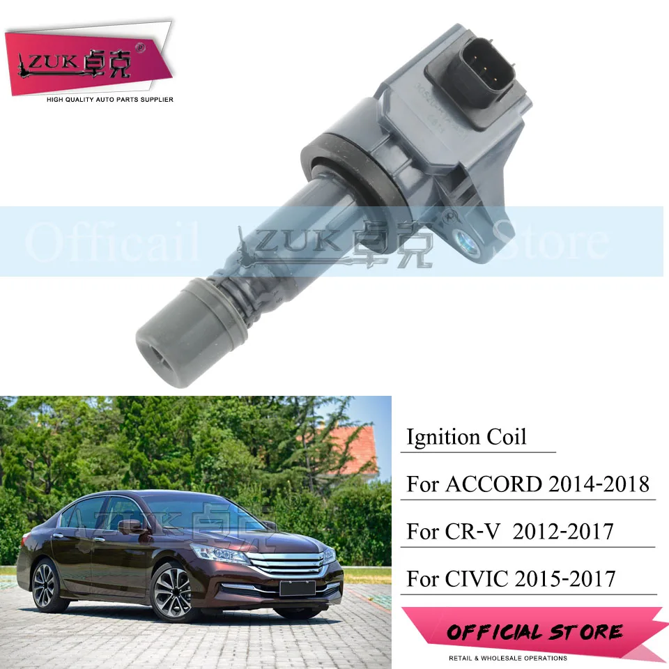 ZUK для HONDA CIVIC 2012 2015 ACCORD CRV 2017 VEZEL HR V JADE 1.8L 2.0L катушка зажигания свечи OEM:30520 R1A