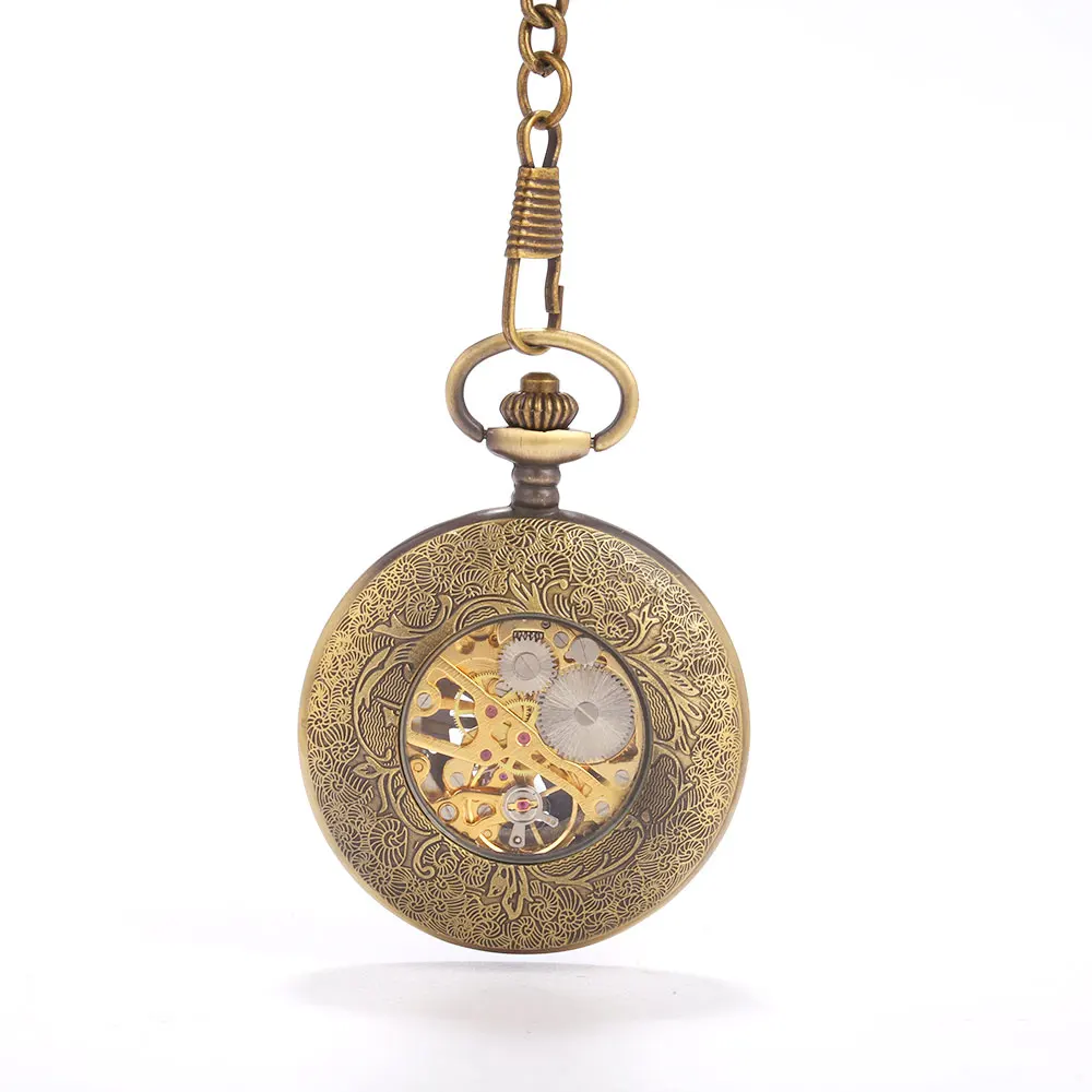 Большие карманные бронзовые часы сетчатый карман-паук в стиле ретро креативный