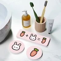 bathroom toilet rack cartoon coaster placemat for dining table kitchen accessories diatom mud coaster vanity absorbent pad