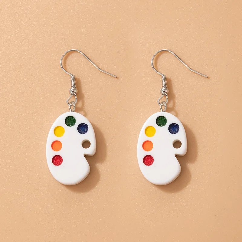 

New Color Palette Shap Drop Earrings for Women Resin Geometric Irregular Personality Ear Hooks Creative Jewelry Cute Earrings