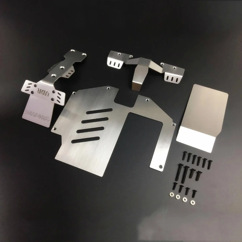 

Udr Stainless Steel Chassis Armor Front & Rear Axle Protector Plate Battery Cover For 1/7 Rc Traxxas Unlimited Desert Racer