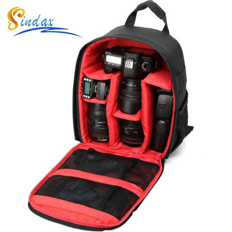 Çok fonksiyonlu kamera sırt çantası Video dijital fotoğraf makinesi çantası su geçirmez açık kamera fotoğraf çantası için Nikon/Canon/DSLR için