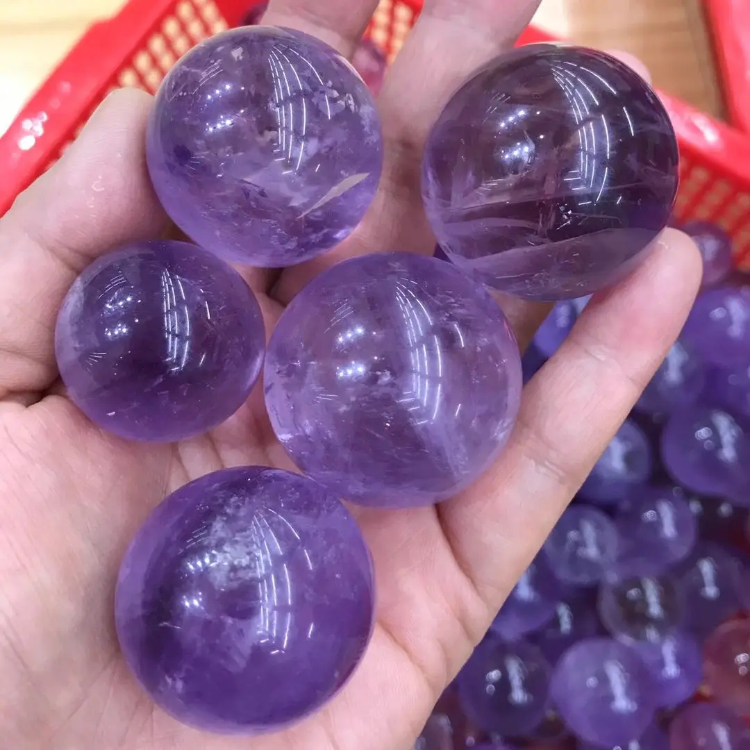 

4-5PC Amethyst Natural Stone Small Ball Crystal Original Gifts For Women God Of Wealth Feng Shui Reiki Sphere Apartment Decor