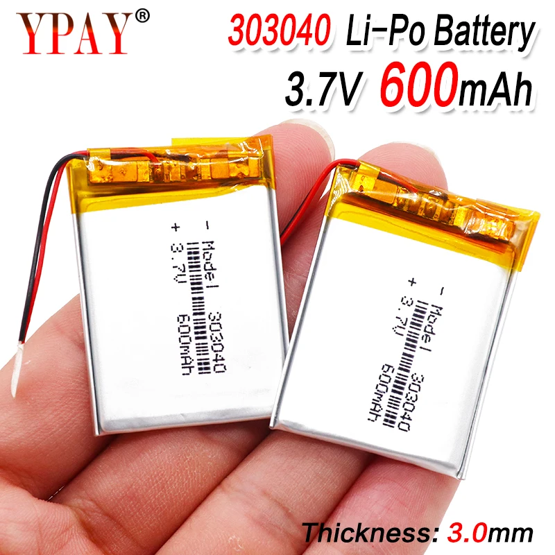 1/2/4 шт. 303040 литий полимерный аккумулятор ионный 3 7 В 600 мАч с PCM для GPS MP3 MP4 MP5 PDA