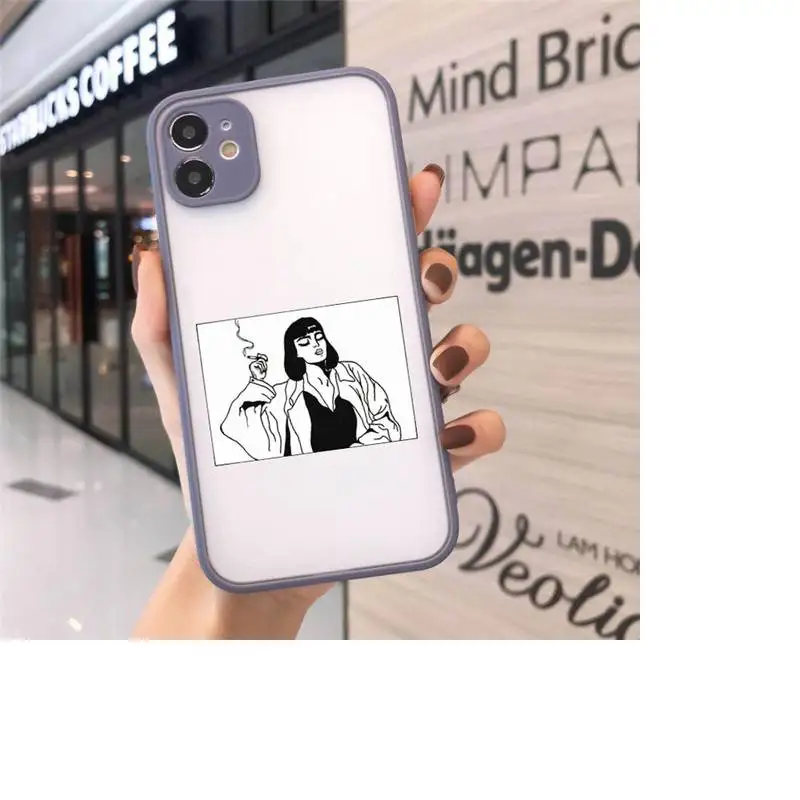 

Cool smoking heartbreaker girl Phone Case Matte For iPhone 12 Mini 11 Pro XR XS Max 7 8 Plus X Hard PC Back Cover