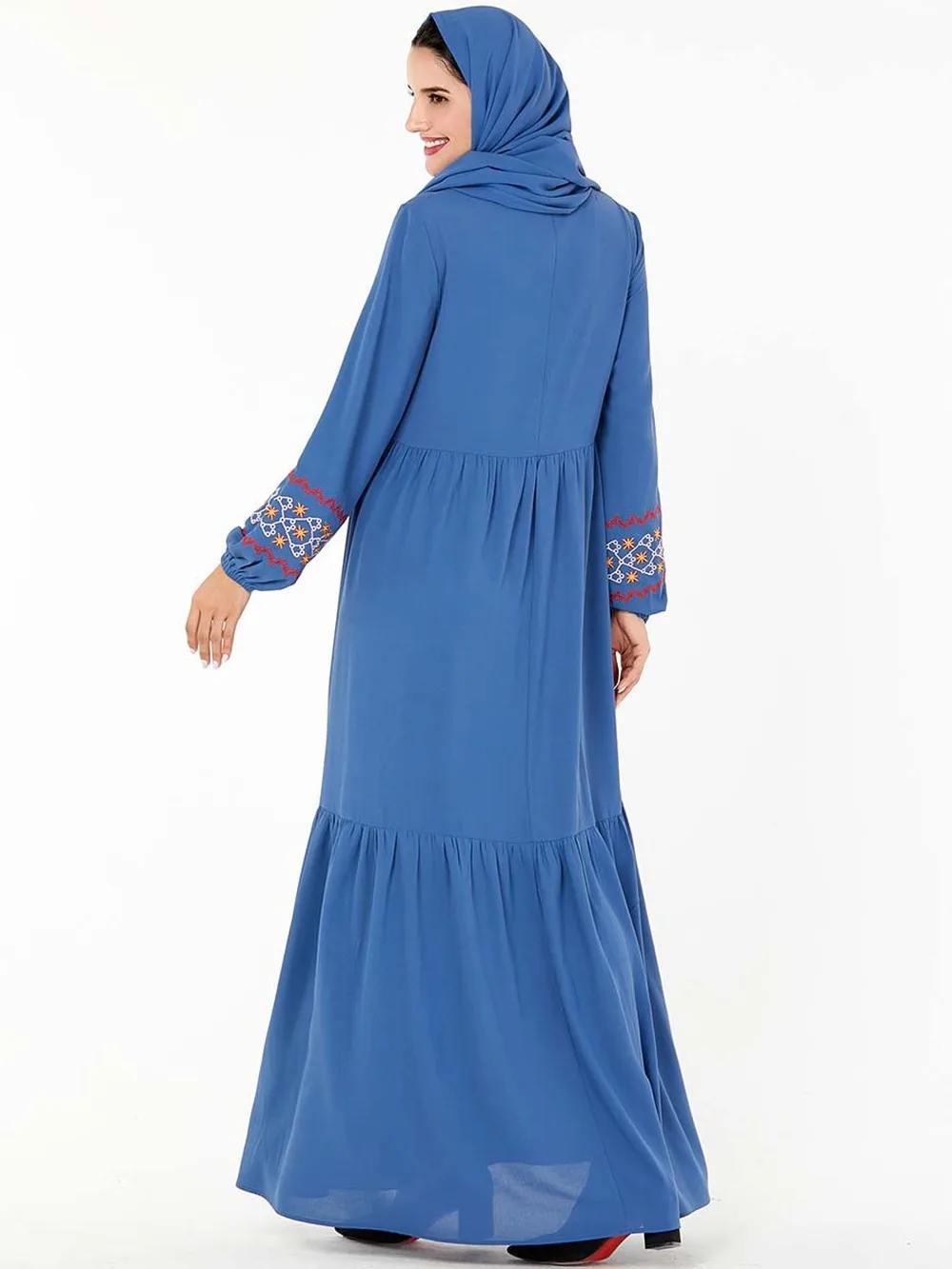 Мусульманское женское Дубайский хиджаб с длинным рукавом золотое бархатное