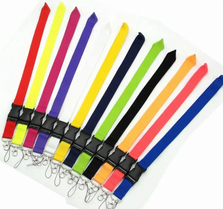 

12 Colors Colorful Blank Plain For Keys Phone Neck Strap Hanging Rope Badge Holders Keychains Lanyard Rope