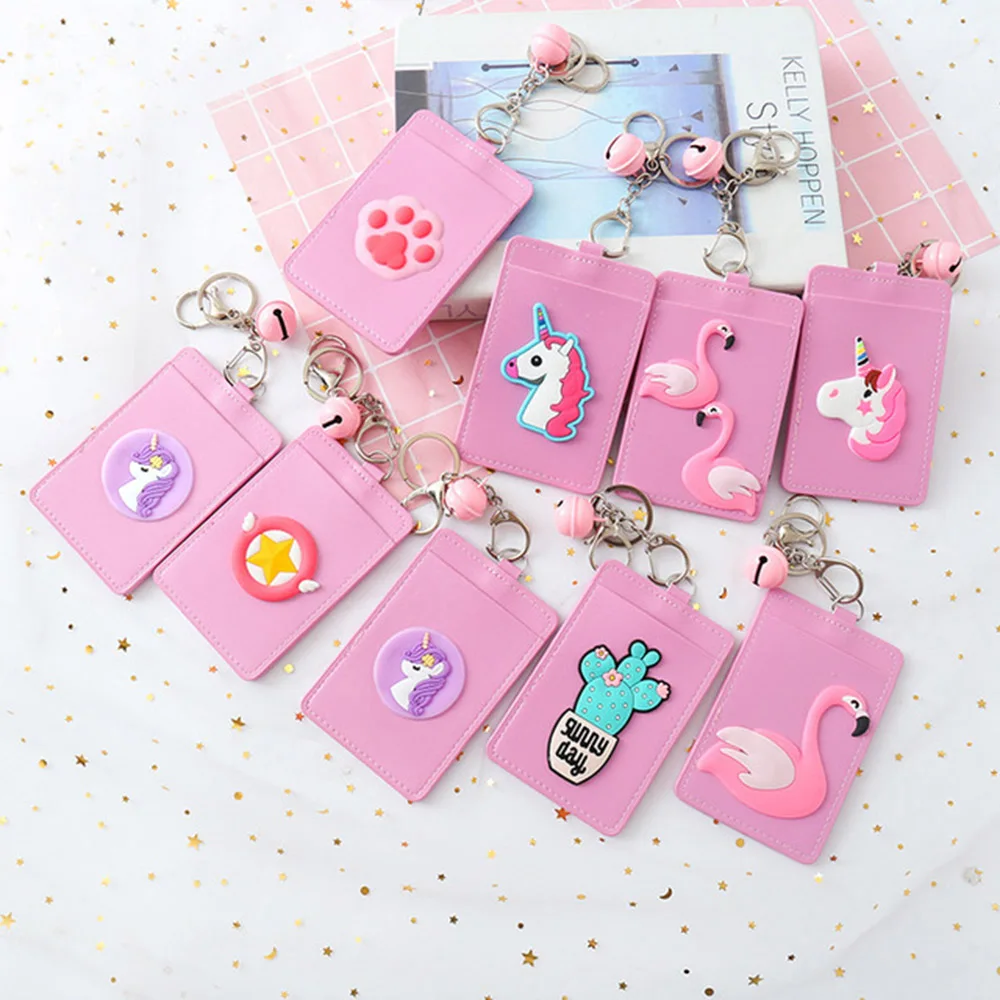 1 шт. розовый милый мультфильм с колокольчиком автобус карты набор чехол для карт
