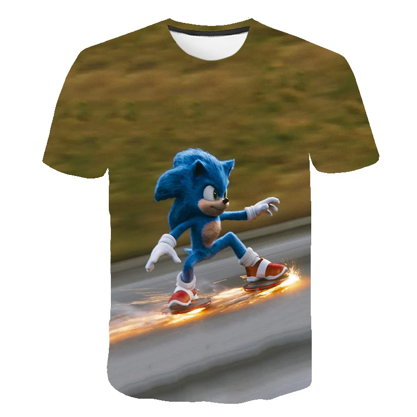 Sonic the футболка с ежиком для мужчин бега Спортивная облегающая короткая мужская