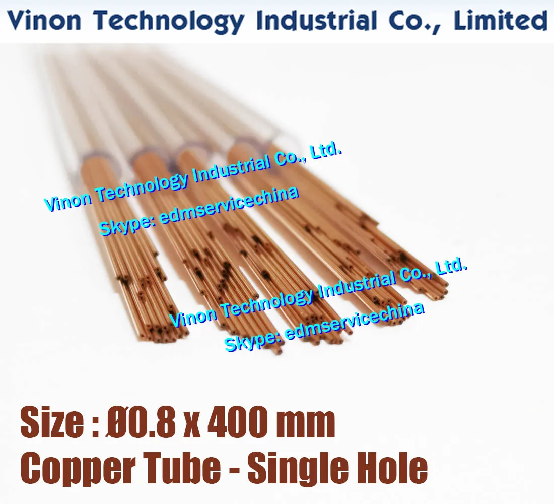 

(100PCS/LOT) 0.8x400MM EDM Copper Tube Single Hole, Copper EDM Tubing Electrode Tube Single Channel, Diameter 0.8mm, 400mm Long