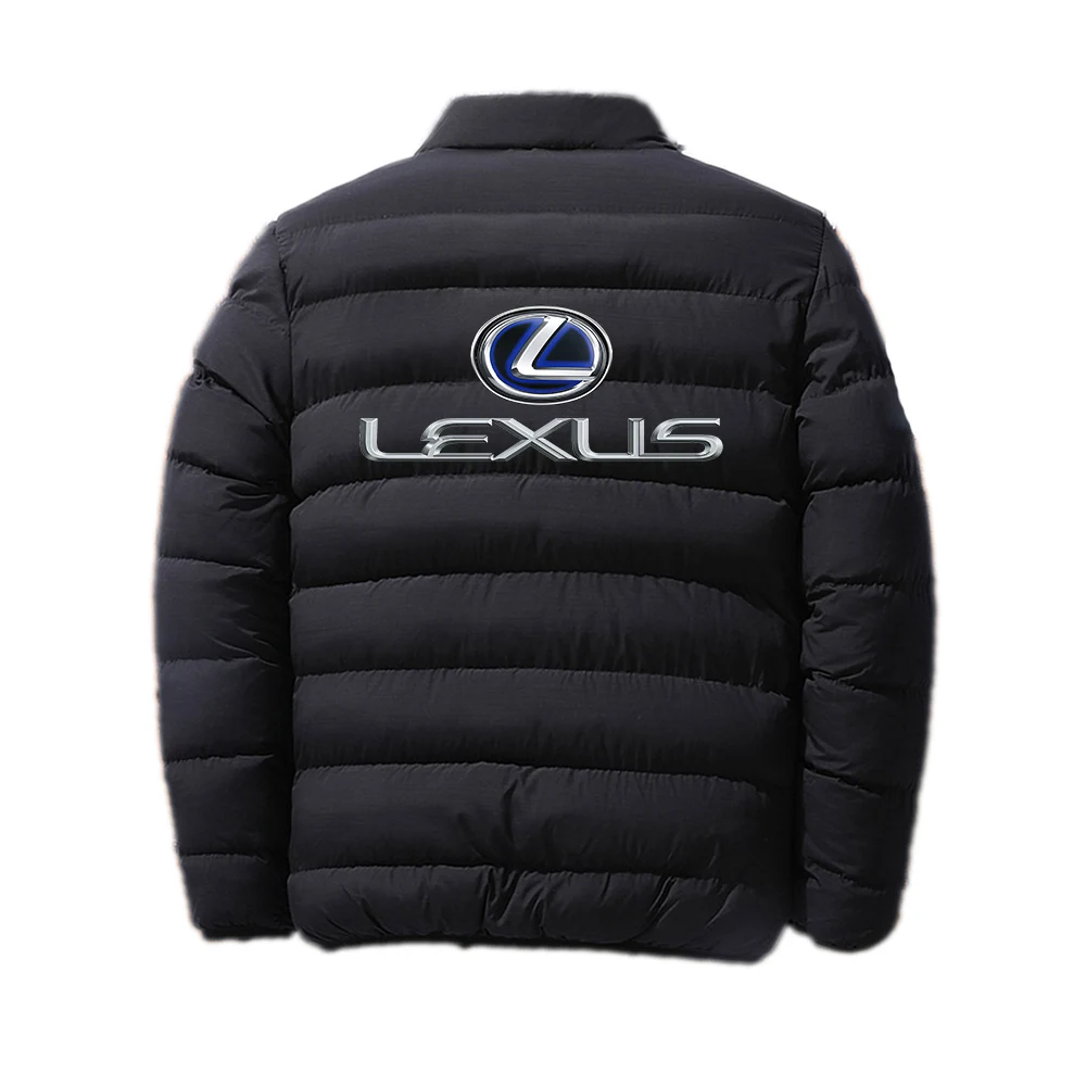 

New Lexus Printing Men's Fashion Classic Cotton Clothing Winter Snowy Day Warm Zipper Jacket Current Style Coat Tops