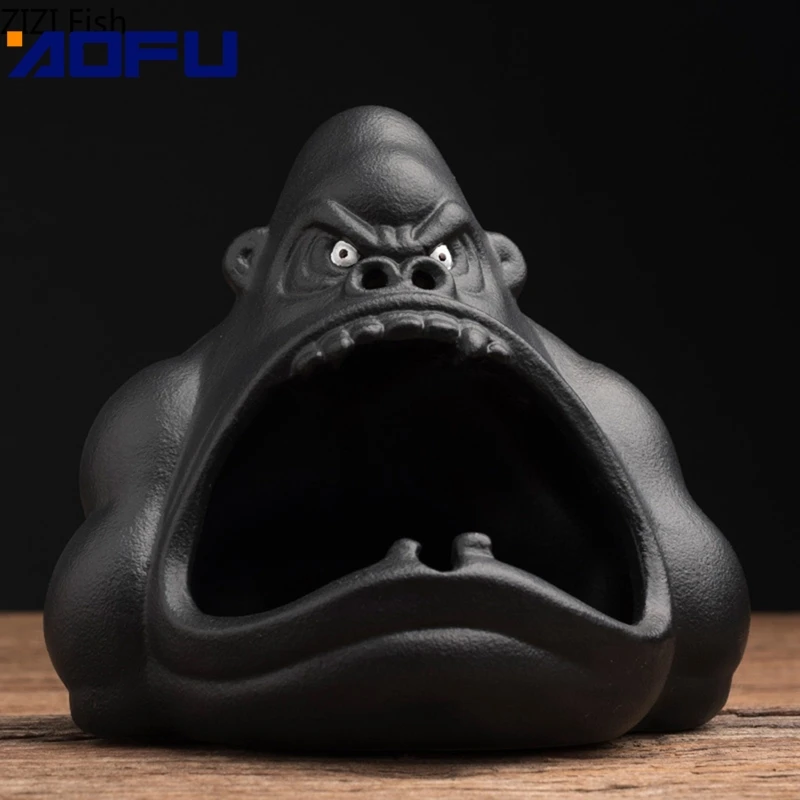 Керамическая пепельница с мультяшным животным орангутанг анти-пепельница