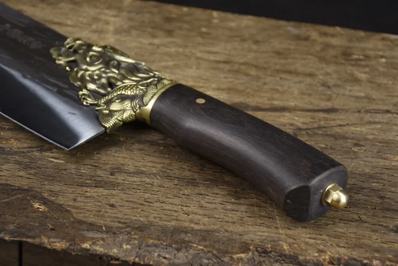 

Vintage Strange Brand Chef Knife Stainless Steel Damascus Top Household Kitchen Knife Embossed Personality Creative Gift Slice