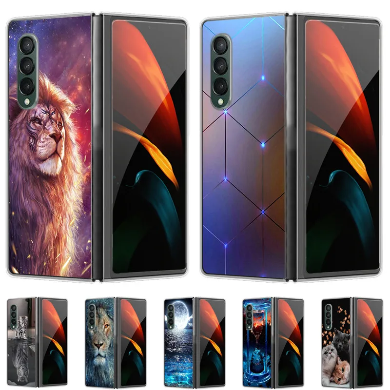 

For Samsung Galaxy Z Fold3 Fold 3 5G Case Cute Cartoon Hard Plastic PC Back Cover For Samsung Fold 4 3 2 Phone Cases Shockproof