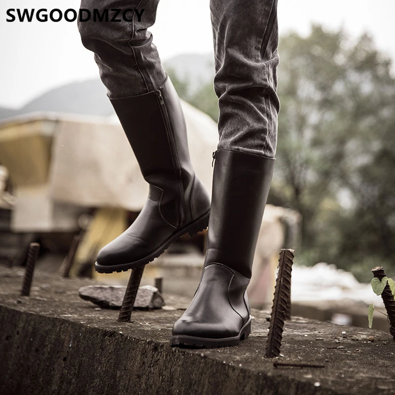 Ботинки мужские кожаные сапоги для верховой езды дизайнерская обувь роскошные