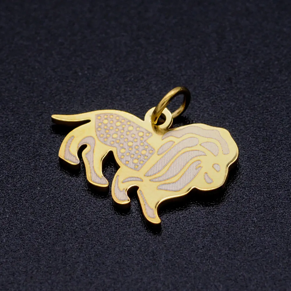 5 шт./лот 316L нержавеющая сталь Выгравированный Лев DIY Шарм кулон оптовая продажа