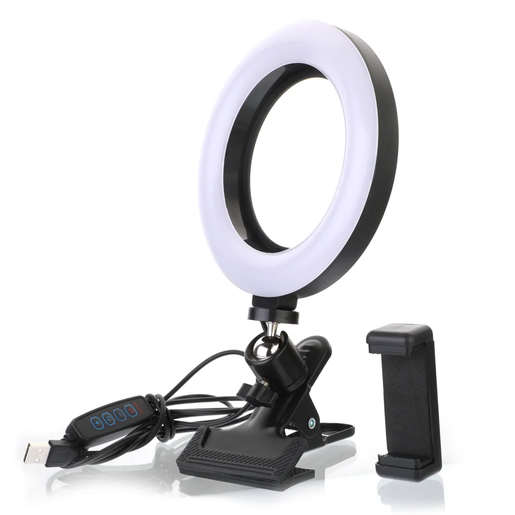 

6inch USB Led Selfie Ring Light For Laptop Computer Desktop Ring Lamp Video Conference Lighting Kit With Phone Holder Clip On