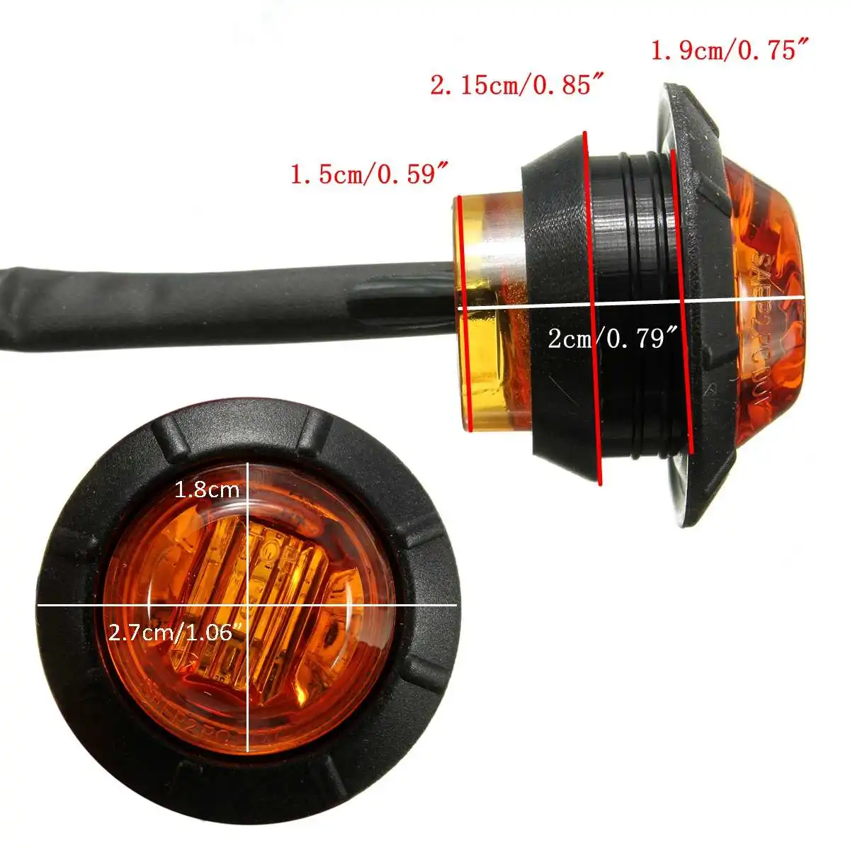 

10pcs 12V LED Car External Lights Auto Car Bus Truck Side Marker Light Indicator Rear Tail Lamp Signal Trailer